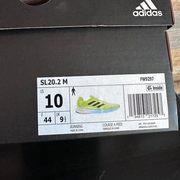 Adidas Mens SL20.2 M Running Shoes Used Yellow Blue Size Men 10 - Picture 16 of 16